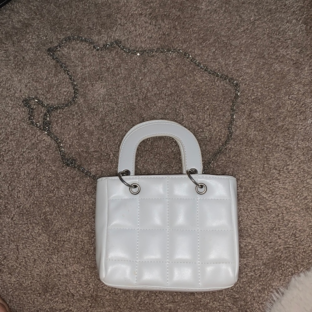 Mini White Crossbody Bag with Removable Straps
